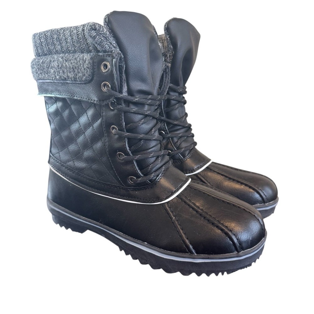 Dream Pairs Black Quilted Women's Winter snow Boots nwot size 9